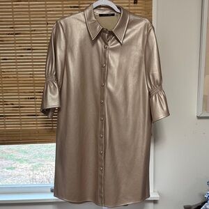 DolceCabo soft vegan leather dress with 3/4 sleeves